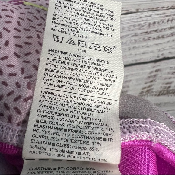 Athleta Girl XL High Rise Chit Chat Tight Purple Yellow - Picture 7 of 9